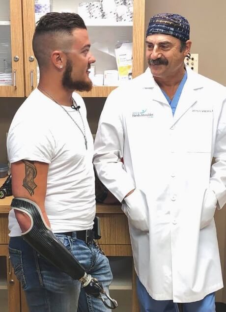 Nerve pain patient talking with IHTSC physician Nerve pain patient talking with IHTSC physician